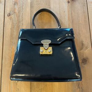 Vintage Siso Select Black Patent Leather Handbag